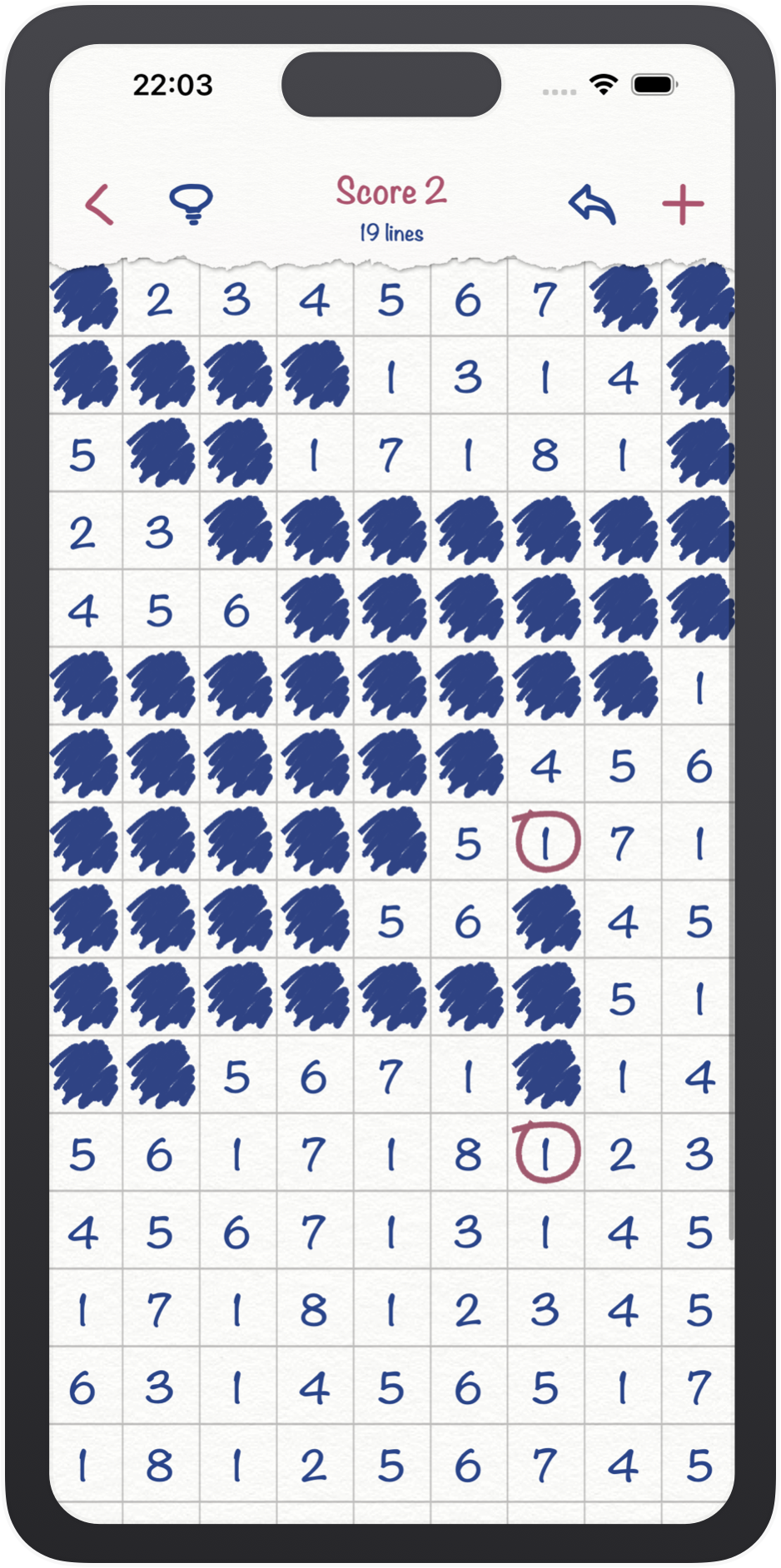 Cross out equal numbers